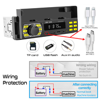 Radio samochodowe z Bluetooth 1 Din odtwarzacz MP3 głośnomówiowy A2DP typu C USB TF Aux pilot aplikacji uchwyt na telefon komórkowy System Audio jednostka główna D3400 4